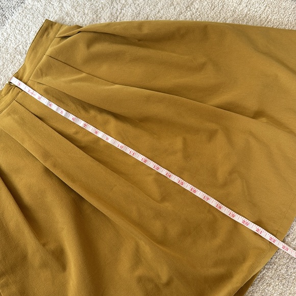 NWOT A-line midi skirt, knee length, color mustard, size S - Picture 5 of 5